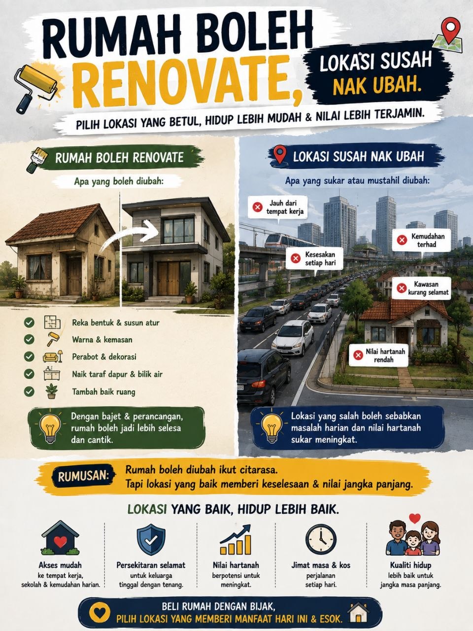 Rumah Boleh Renovate, Lokasi Susah Nak Ubah 🏠